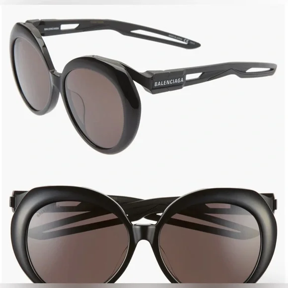 Balenciaga Authentic Oversized Black Shield Sunglasses BB-0024-S 004 NWT - Picture 14 of 14